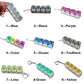 LED Keyboard Keychain Fidget Toys Crystal Clicker Sensory Toy for Stress Relief Keyboard Keychain Fidget Gadget for Adults Kids