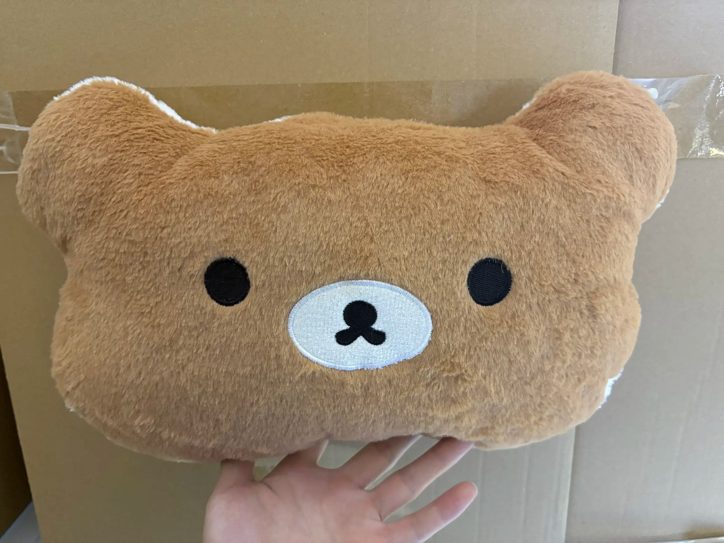 Cute Rilakkuma Big Head Plush Pillow Large Size Soft Stuffed Toy Cushion Bedroom Sofa Decor Unisex Birthday Gift For Adult