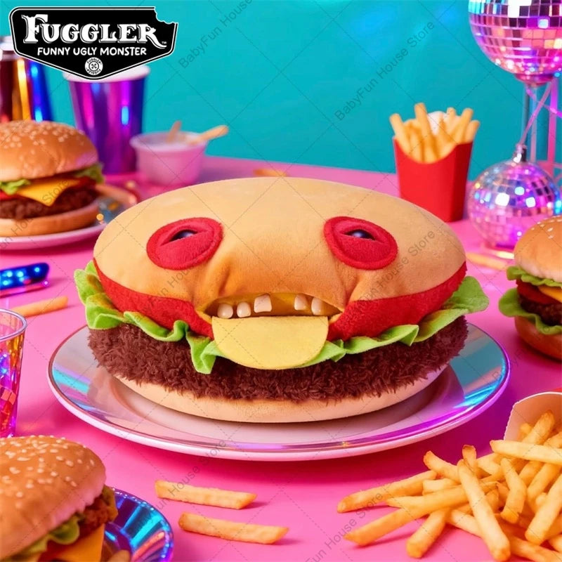Original Fuggler Ugly Teeth Monster Plush Toys Kawaii Fugglers Fuggalicious Series Hamburger Hot Dog Doughnut Peluche Dolls Gift