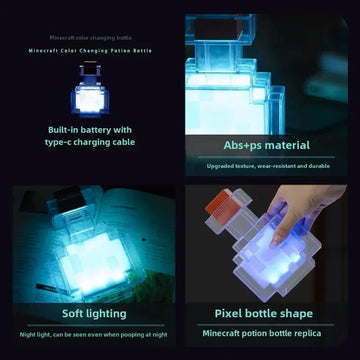 MC Game Night Light Change Color Liquid Medicine Bottle Model Night Light Type C Rechargeable Abs Light for Cabinet Wardrobe