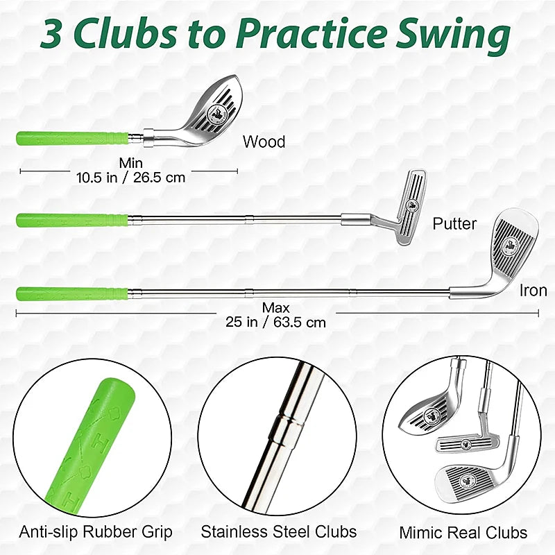 1 Set Children's Golf Club Set Outdoor Sports Toys Sports Games Competitive Indoor Interactive Retractable Golf Club Set Toys