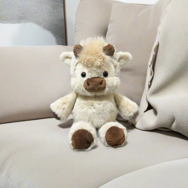 Adorable Highland Cattle Plush Toy 45cm - Huggable Running Cow Stuffed Animal Made with Premium Soft Fabric, Soothing Companion