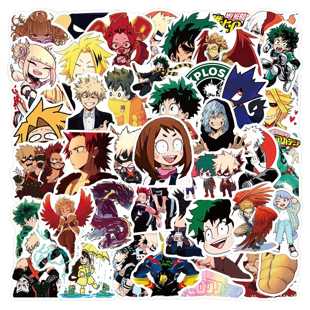 50Pcs My Hero Academia Stickers Set DIY Waterproof Decals for Skateboard Laptop Phone Luggage Notebook Fridge