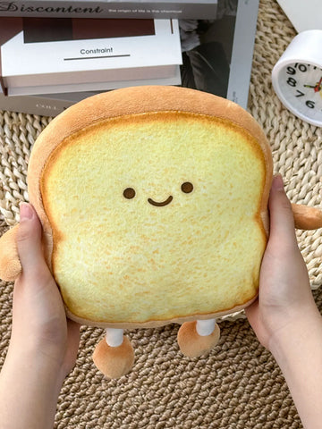 22CM Yellow Toast Bread Plush Pillow, Soft Food Style Plush Toy, Cute Home & Sofa Decor, Perfect Holiday Gift for All Occasions