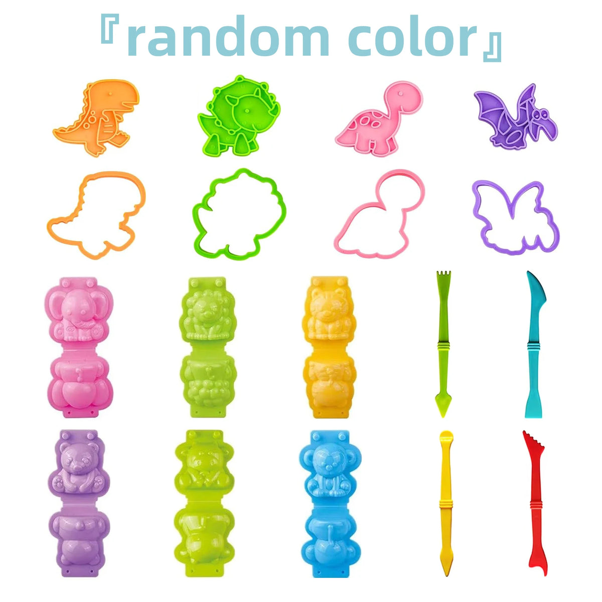 3D Play Dough Molds Dough Accessories Kit for Kids 3D Cartoon Lion Monkey Dinosaur Plasticine Mould DIY Clay Tool For Children G