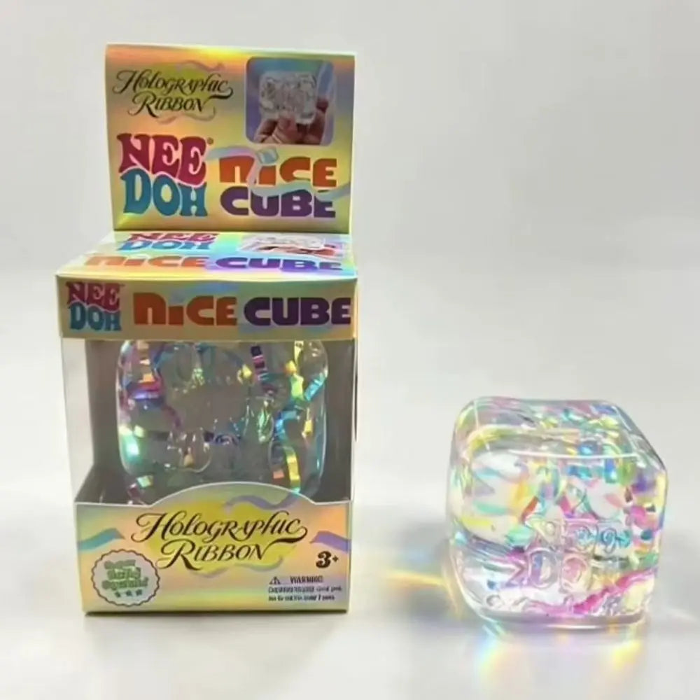 Nice Cube Nee Doh Squishy Squeeze Toy, Portable Stress Relief Sensory Fidget, Great for Kids & Adults with ADHD