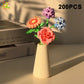 HUIQIBAO MOC Eternal Flower Bouquet with pot Micro Building Block Sunflower Rose Mini Model Brick Toy home Desk Decoration