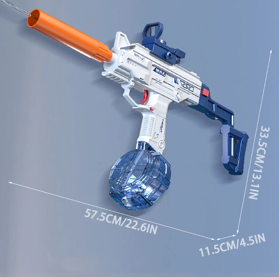 Children Automatic UZI Electric Backpack Water Submachine Gun Fights Summer Toy Water Guns Outdoor Beach Swimming Pool for Adult
