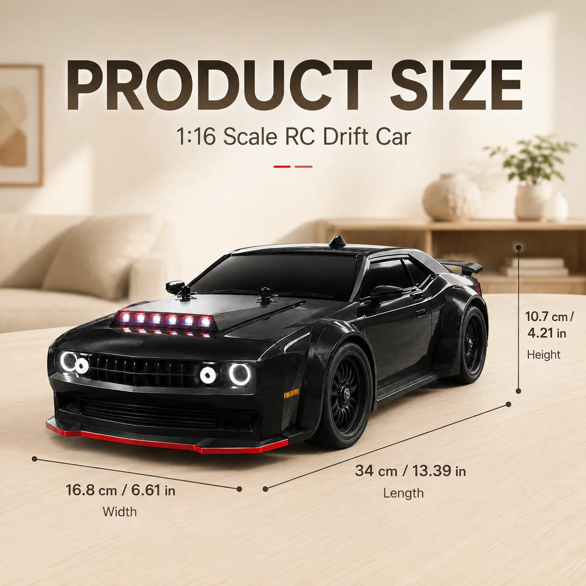 ZNLYRION Remote Control RC Drift CarToy SG216MAX 4WD 1:16 Scale 2.4G Brushless Racing Car With LED Lights for Adults