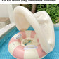 Baby Swim Ring Inflatable Summer Pool Float Seat with Canopy Sunshade Handles Cartoon Swimming Ring for Boys Girls Toddler 40lbs