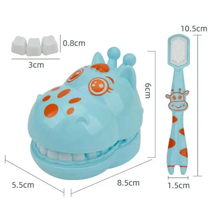 Teeth Brushing AIDS For Children Oral Brushing Early Education Toy Baby Play Every Family Tooth Model Cartoon Giraffe Toothbrush