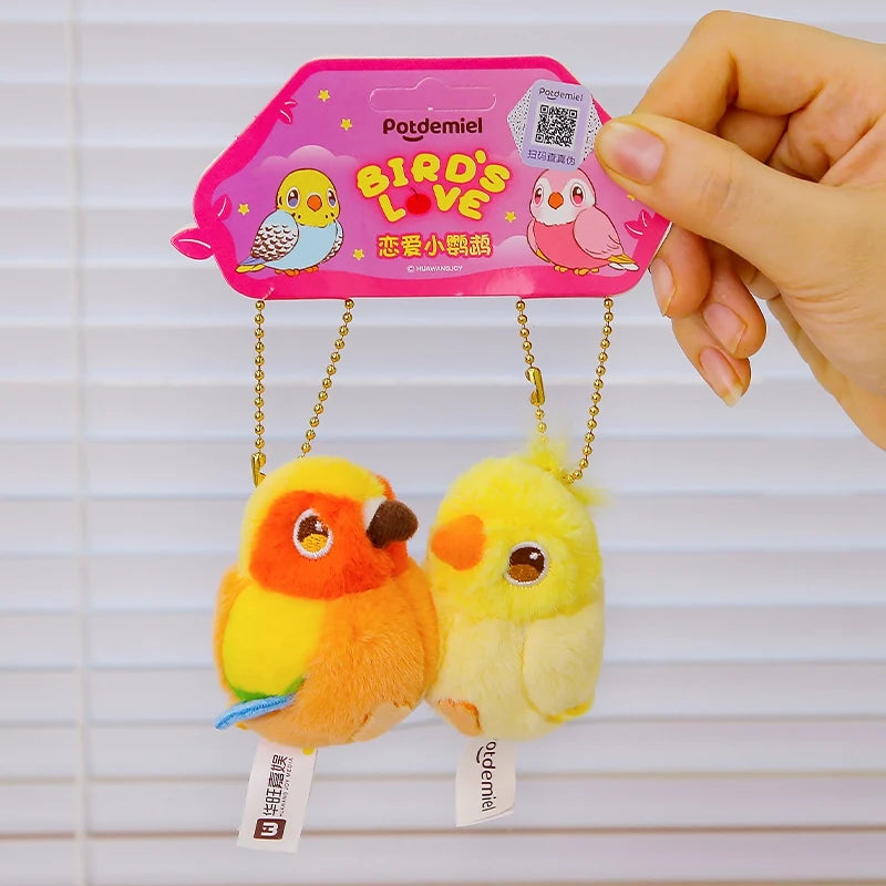 Genuine Licensed Love Parrot Creative Pendant Magnetic Pendant Plush Keychain Couple Style Girls' Backpack Decoration Love Gift