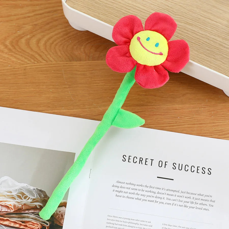 Cartoon Simulation Flower Plush Toy Sun Flower Rose Plant Home Decor PP Cotton Soft Toys Curtain Hook