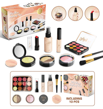 Simulated Makeup Toys, Play Cosmetics Girl Gifts Fake Makeup Set Toy Simulated Lipstick Powder Blusher Not Real Makeup for Kids
