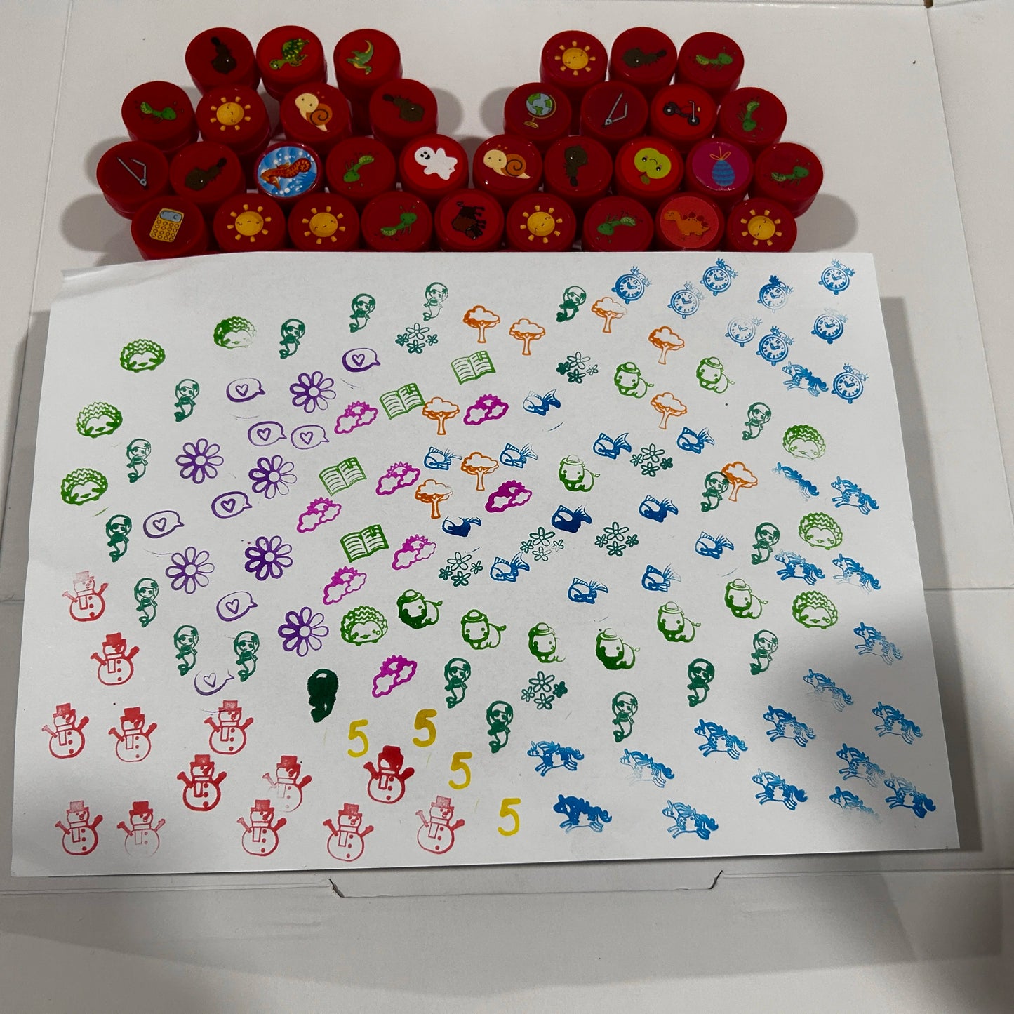 20pcs Assorted Stamps for Self-ink Stamps Toy Anima Smiley Face Seal Scrapbooking DIY Painting Photo Album Decor