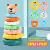 New Baby Toys 0-12 Montns Puzzle Pyramid Tower Cup Stacking Toys Montessori Educational Beach Kids Pool Bathtub Toy Kids Gift