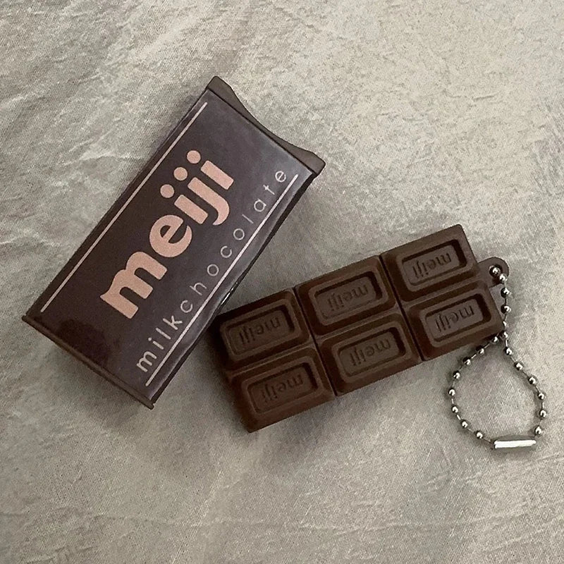 Japanese Simulated Chocolate Fidget Toy Bendable Stress Relief Keychain Creative Gift