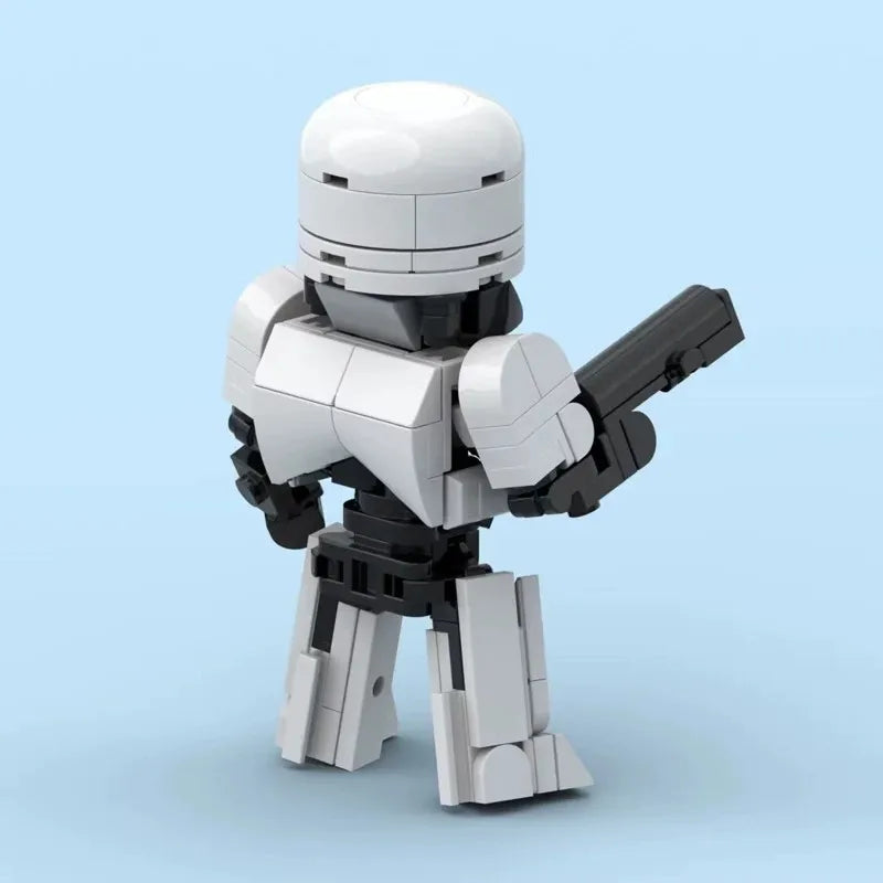 MOC Building Blocks Mechanical Police Officer, Children's Assembly Toy, Robot Model Decoration Item, Boy's Birthday Gift