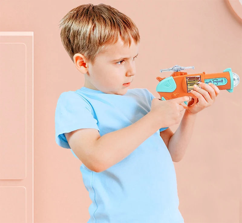 Kids Toy Pistol Electric Flash Music Colorful Rotating Projection Sound and Light Children's Toy Gun Gift