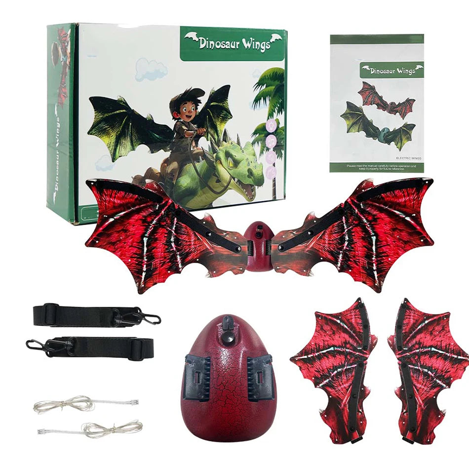 Electric Moving Dinosaur Wings with Lights DIY Toys for Children Boys Party Halloween Costume Accessory Christmas Gift