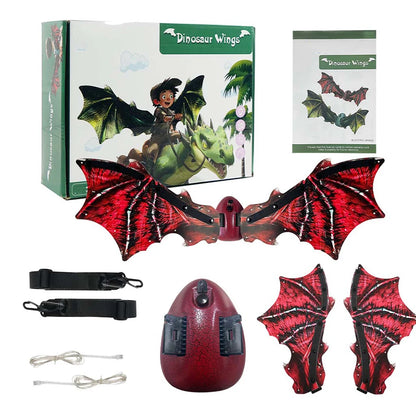 Electric Moving Dinosaur Wings with Lights DIY Toys for Children Boys Party Halloween Costume Accessory Christmas Gift