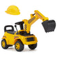 SucceBuy Excavator Digger Toy Ride On Toddler Car with Helmet & Music Foot-to-Floor Walker for Kids Children Birthday Gifts