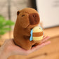 Cute Capybara Plush Toy with Hat Simulation Capybara Cosplay Crab Rabbit Cat Doll Small Size Stuffed Animals Bag Pendant Gift