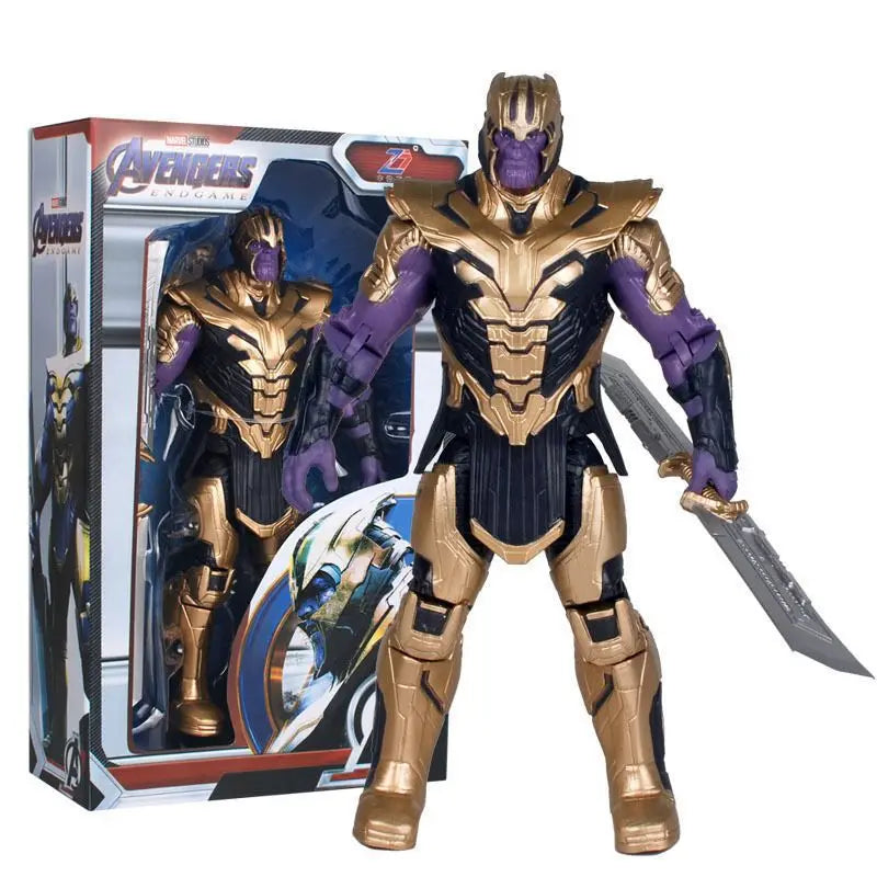 8pcs 18CM Avengers Collection Iron Man Spider Man Thanos Spider Captain Thor Hulk Transfiguration Action Decoration Toy Gift