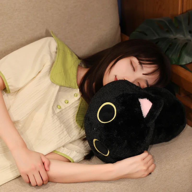 Giant Cute Soft Cat Plush Sleep Long Pillow Cushion Kawaii Black Cat Soft Plush Toys Gift