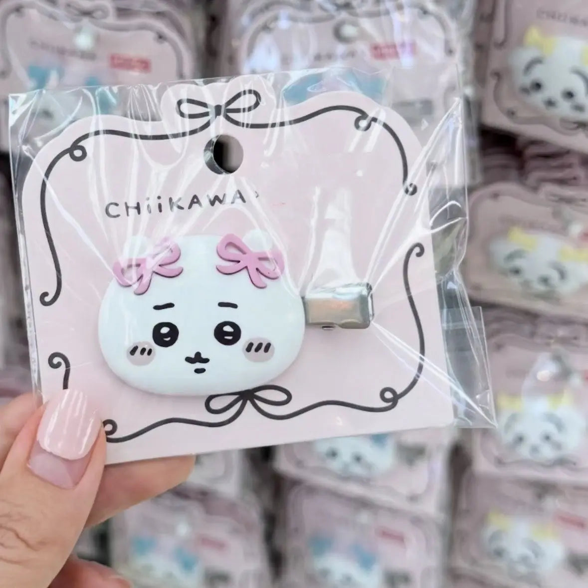 Chiikawa Resin Bow Hair Clip, Cute Cartoon Side Bang Duckbill Barrettes, Lovely Hair Accessories for Girls Daily Wear