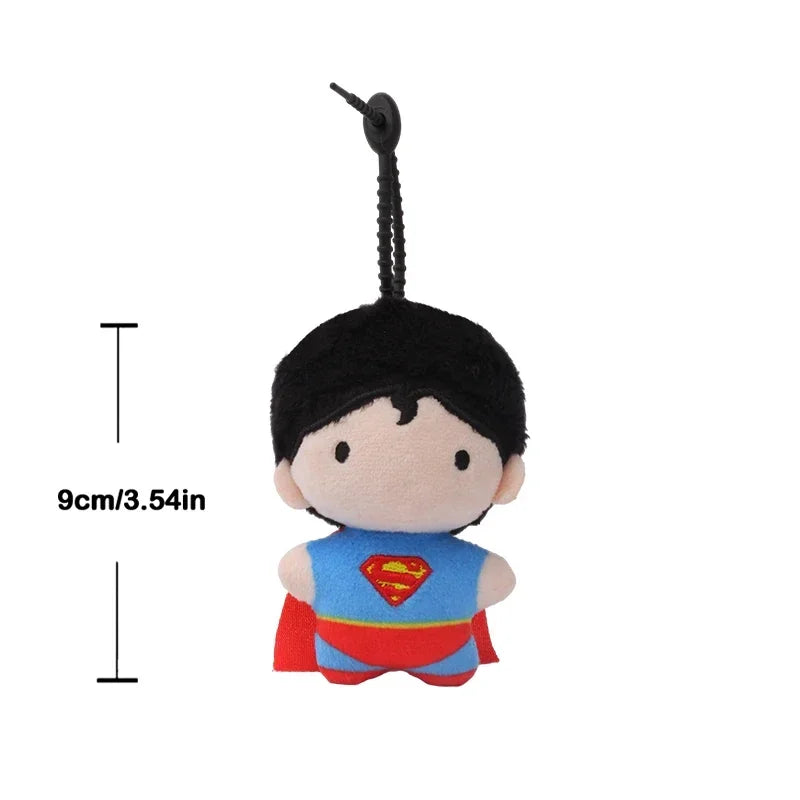 9cm Batman Superman Plush Keychain DC Justice League 9cm Harley Quinn Joker Cute Cartoon Movie Dolls Creative Christmas Gifts