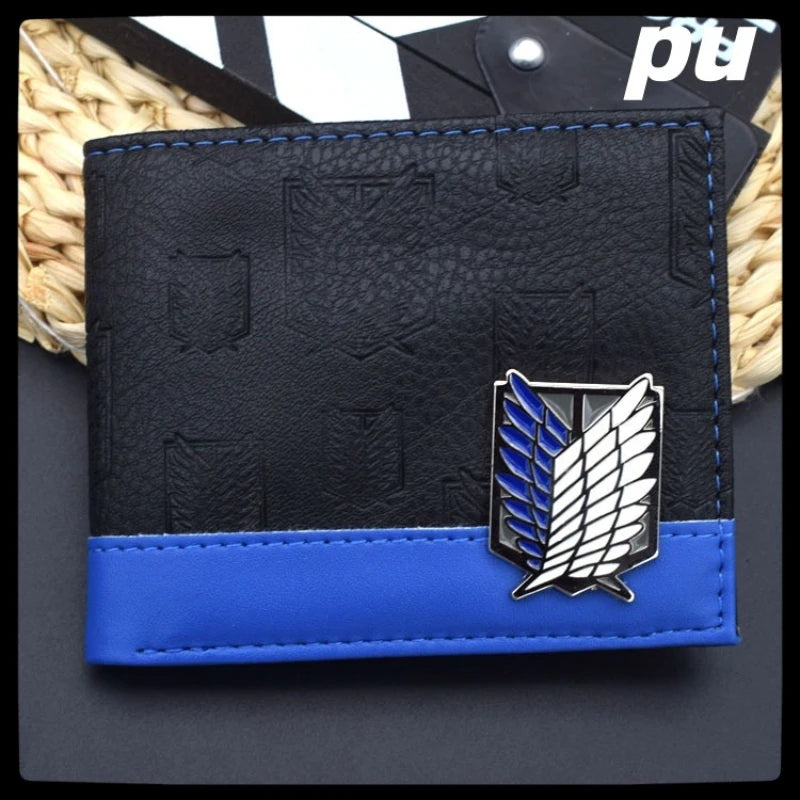 Attack on Titan wallets anime peripheral corps cartoon wallet pu men's wallet short storage wallet birthday gift Japanese style