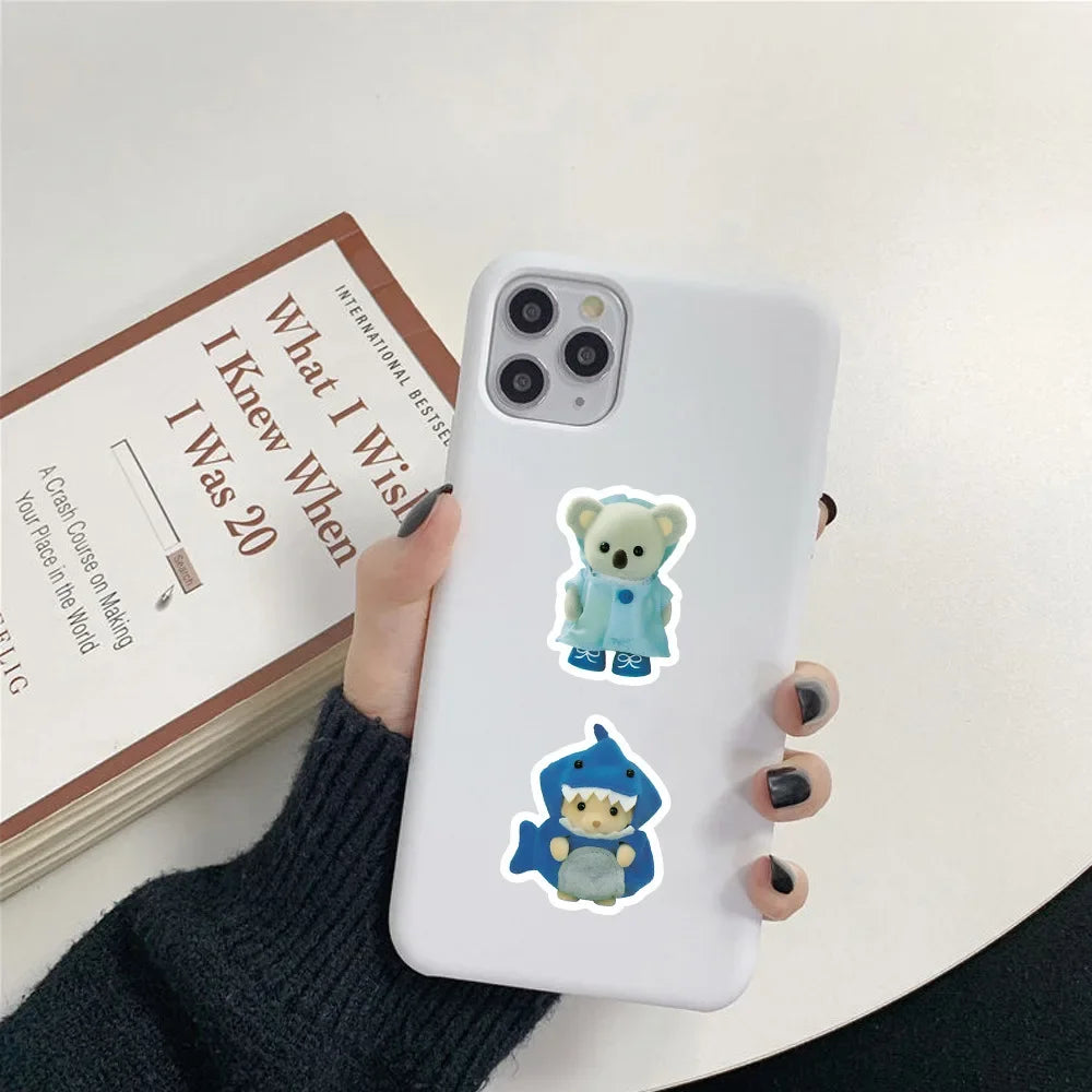 100/200pcs Kawaii Calico Critters Stickers Cute Laptop Scrapbook Graffiti Decals Skateboard Handheld  Aesthetic Sticker Toys