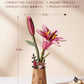 Rolife Artificial Flower Wooden 3D Puzzle Pink Lily DIY Flower Bouquet Model Building Kit for Home Decor Mother's Day Valentine's Day Gift for Mother Lover