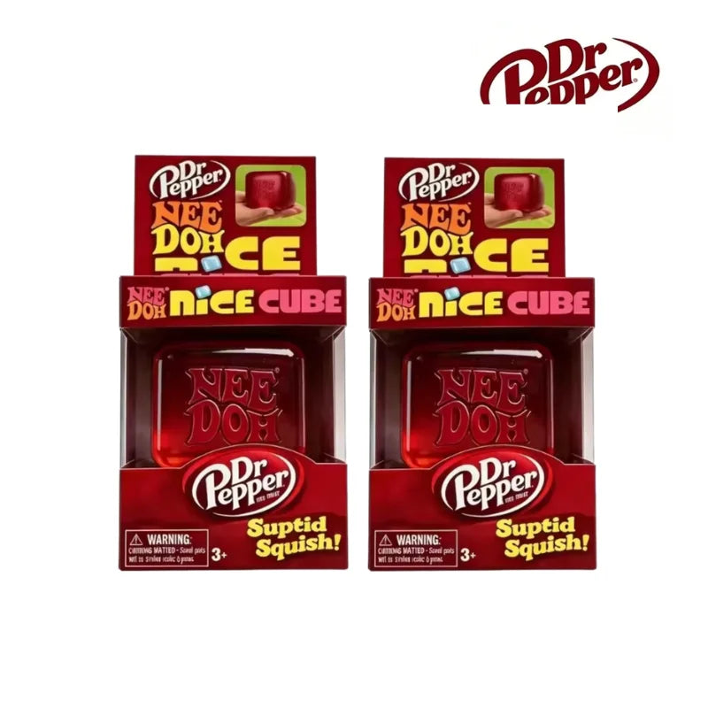 Dr Pepper x Nee Doh Nice Cube Squishy Soft Sensory Fidget Toy Stress Relief Anxiety Relief for Adults Kids ADHD Autism