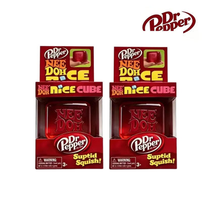 Dr Pepper x Nee Doh Nice Cube Squishy Soft Sensory Fidget Toy Stress Relief Anxiety Relief for Adults Kids ADHD Autism