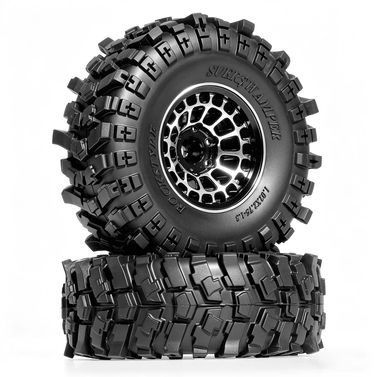 RED SPIDER 4Pcs 1.3 Inch RC Complete Wheels Set Metal Beadlock Wheel Rims + Deep Tread Rubber Tires With Foam OD 68.8mm For 1/18 Traxxas TRX4M Axial SCX24 FCX24 Micro RC Crawler Buggy Off Road DIY Modification Parts