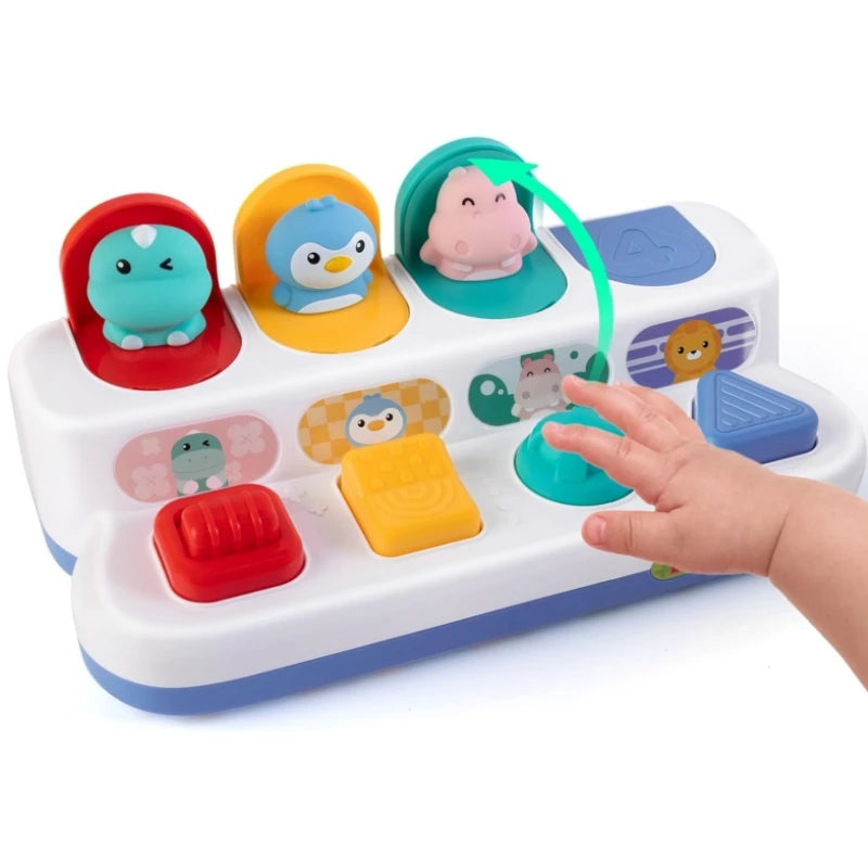 Montessori Baby Pop Up Animals Toy Interactive Sensory Toys for Toddlers Developmental Educational Toy for Boys Girls 6-12 Month