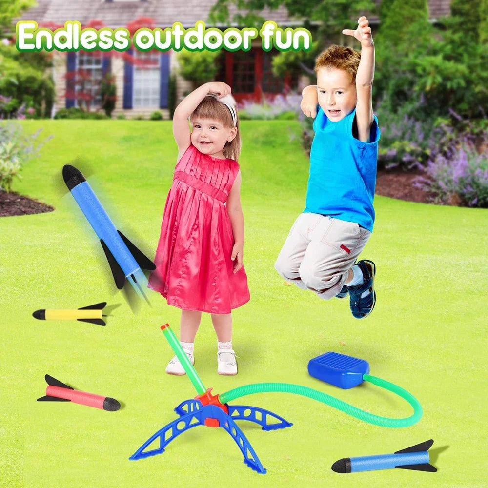 Outdoor Rocket Foot Pump, Outdoor Inflatable Flying Rocket Suit, Jumping Air-Powered Rocket Launcher, Gift