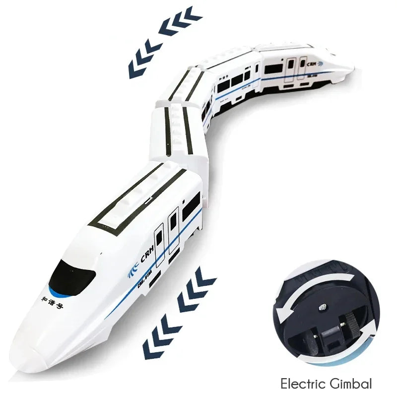 Kids DIY Simulation High Speed Railway Train Toy Car Electric Sound Light Model Train Educational Toys Boys Girls Gift Birthday