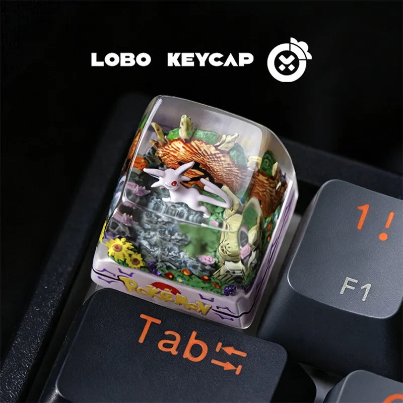 Pokemon Transparent Esc Keycap Keyboard Accessories Anime Cute Resin Shrink Drip Glue handmade Keycaps Anime Fans Gift