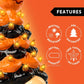 8.5inch Pumpkin Gnome Ceramic Tree Halloween Decoration with Build-in LEDs Tabletop Decor for Halloween Indoor Party Supplies Decoration, Battery Operated, Home Party Decors