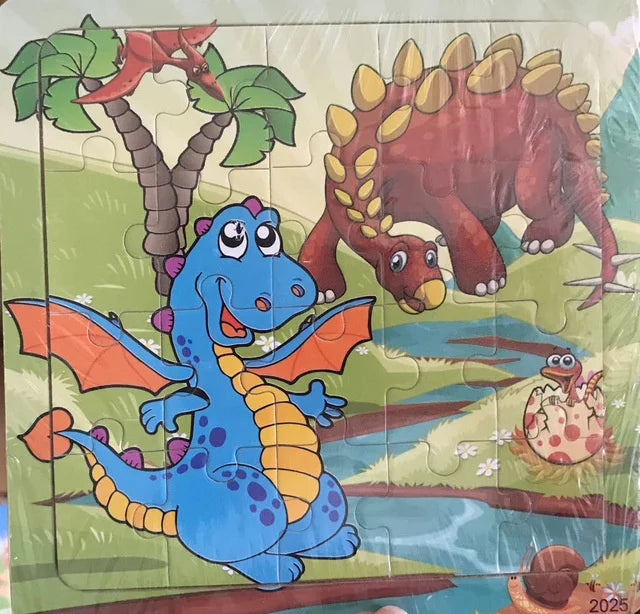 New 20 Piece Wooden 3d Puzzle Cartoon Animal Vehicle Jigsaw Puzzle Montessori Educational Toys For Kids 3-6 Years Old