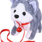 18CM Electric Simulation Puppy Plush Toys Interactive Dog Robot  Walking Barking Tail Wagging Toy for Kids Birthday Xmas Gift