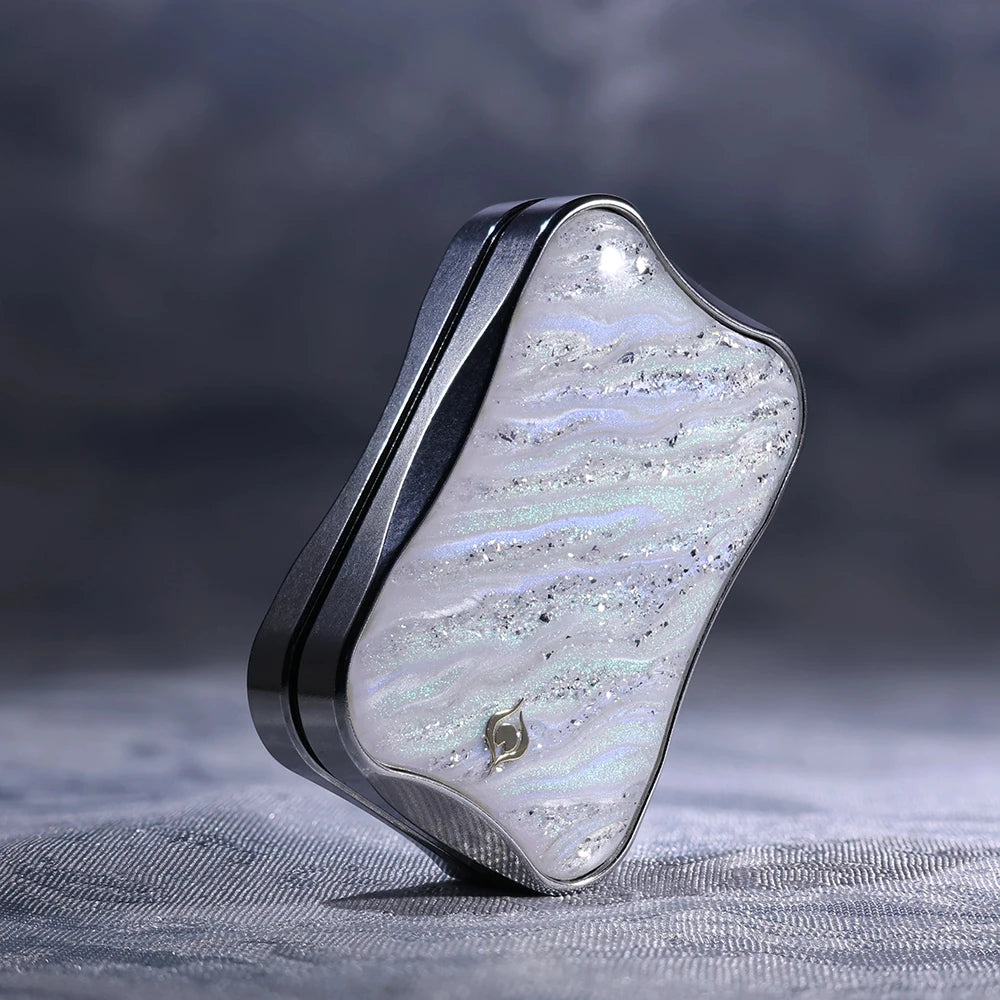 Peacock Aura Sand Slim Pro Unlimited Pushing Slider Fidget Slider Stainless Steel Titanium Zirconium Stress Relief Toy For Adult