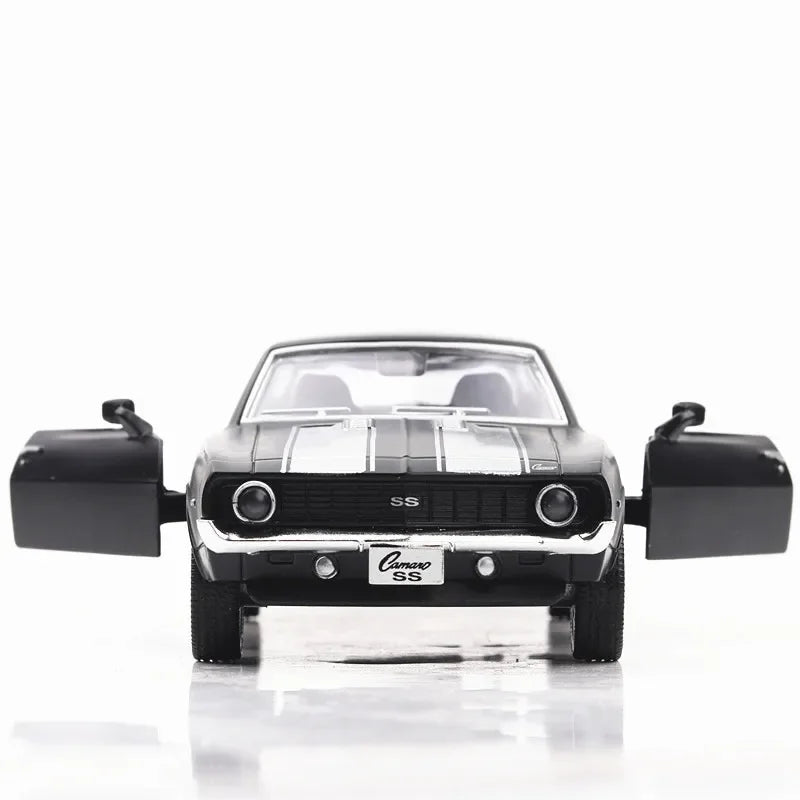 1:36 USA 1969 Alloy Car Model Vintage Matte Black Diecast Metal Car Model Toy For Collection Gift A318