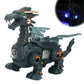 Kids Electric Walking Dragon Toy with Music & Light Interactive Mechanical Dinosaur Toy with Pull Rope Educational Gift for Boys