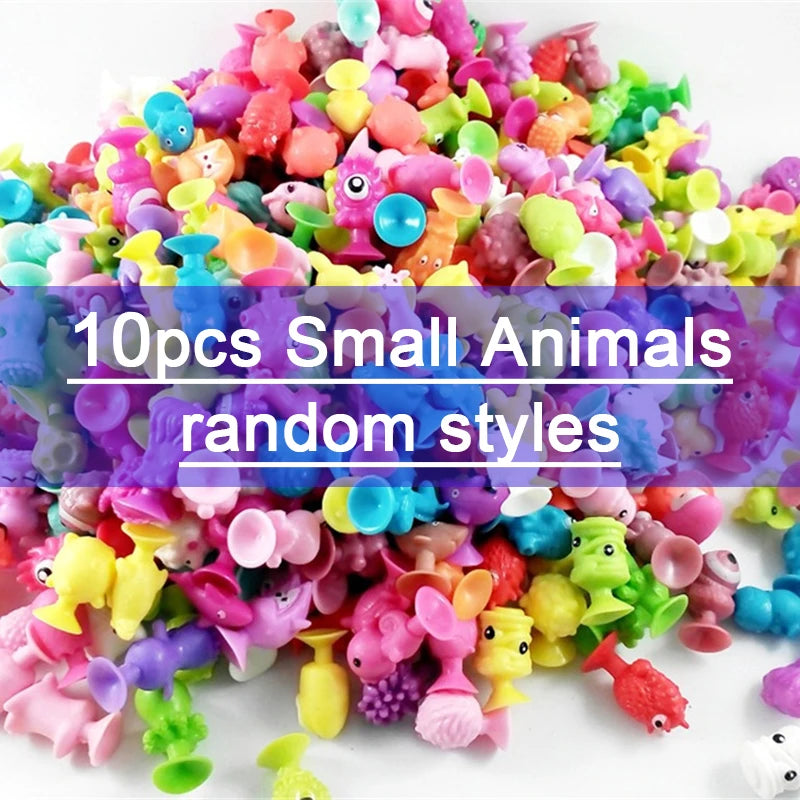 30pcs Pop Little Suckers Assembled Sucker Suction Cup Mini Monster Sucker Capsule Model Building Block Toys Cartoon Animal