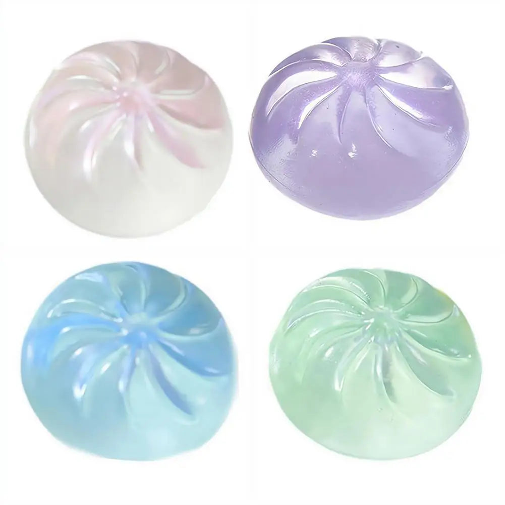 Cute Glitter Crystal Dumpling Squeeze Toy - Soft Squishy Fidget Toy for Anxiety & Stress Relief, Party Favor Gift