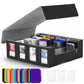 Card Storage Box, Holds 2400+ Single Sleeved Cards, Includes 4 Card Stoppers and 24 Card Dividers, Suitable for TCG Trading Card